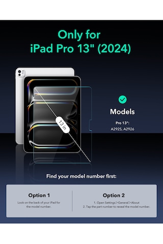 Apple Uyumlu iPad Pro 13 2024 Armorite 2 Adet Tablet Ekran Koruyucu