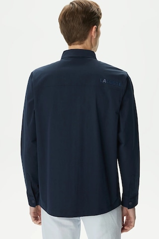 Lacoste Men's Relaxed Fit Full Zip Shirt Rahat Kesim Tam Fermuar Erkek Gömlek Lacivert