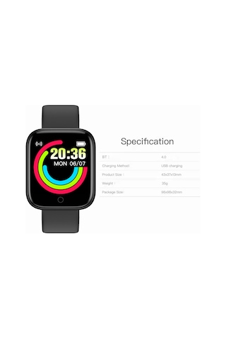 Singree Y68 1.44'' Dokunmatik Ekran Akıllı Spor Saat