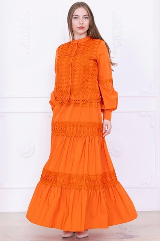 Dantel Detaylı İkili Takım 4712-oranj Oranj