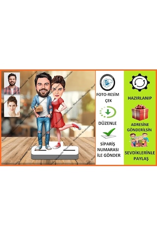 Çift Aile Karikatür Biblo,sevgiliye Hediye,doğum Günü Hediyesi