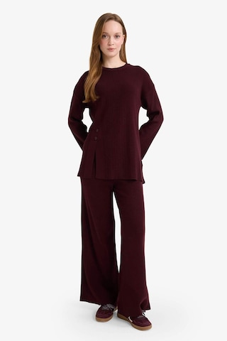Defacto Loose Fit Bisiklet Yaka Triko Kazak Tunik G7241ax25cwbr457 Bordo-br457