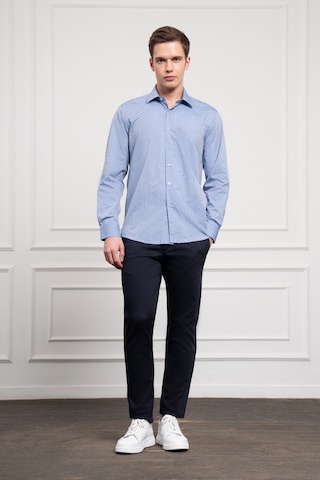 Morven Erkek Mavi Pamuk Trend Regular Fit Sert Yaka Gömlek 25mc004038300 Mavi Mavi