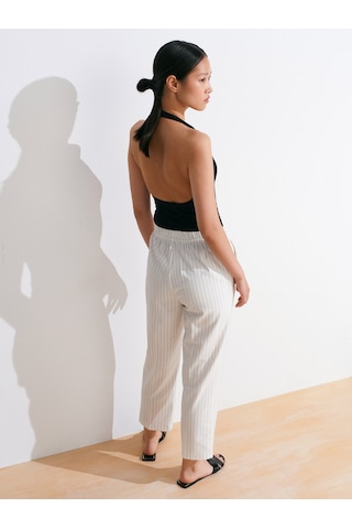 Dilvin 72142 Bağcıklı Jogger Pantolon-beyaz Beyaz
