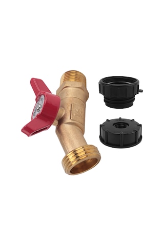 Xurunkeji Ibc Tote Bağlantı Parçası, 275-330 Galon Ibc Tote Tank Adaptörü İnce Dişli Tote Vanası, Kurşunsuz Pirinç Hortum Musluk Vanası Aracı Siyah