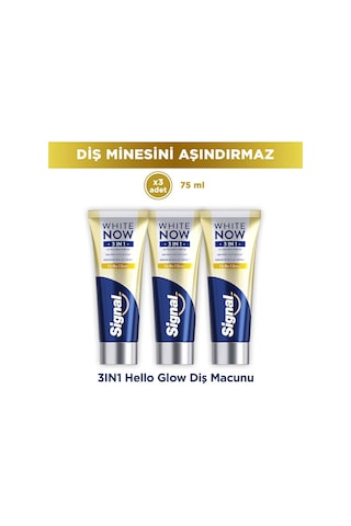 Signal White Now Diş Macunu 3 İn 1 Ekstra Işıltı 75 Ml X3