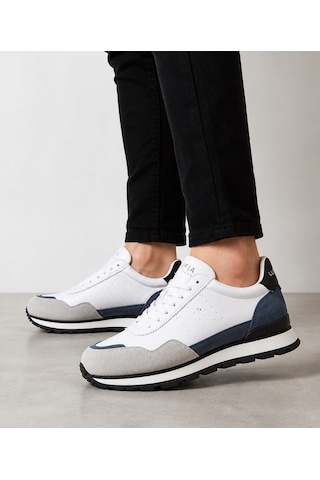 Lufian 111230302 Leo Sneaker Erkek Deri Ayakkabı Gri