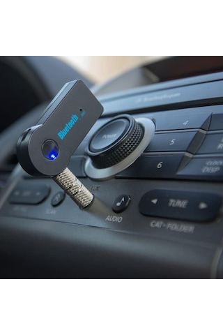 Senkiila Araba İçin Bluetooth Aux Adaptörü, Aux 3.5mm İle Kablosuz Ses Alıcısı Taşınabilir Eller Serbest Araç K 10"