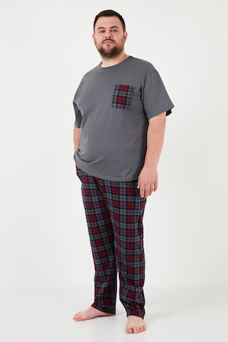 Buratti Pamuklu Regular Fit Büyük Beden Erkek Pijama Takımı 6572002B Antrasit