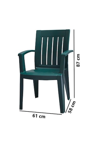 Omnipazar Mt-gf175 Cometa Plastik Bahçe Balkon Sandalye 4'lü Set Yeşil