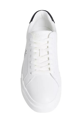 Calvin Klein Erkek Logo Kabartmalı Düşük Bilekli %100 Deri Beyaz1 Sneaker Ym0ym01344-06x-13060 Beyaz1