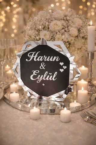 Düğün Nişan Söz Kına İçin Masa İsimliği Kişiye Özel No 99