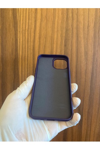 Apple iPhone Uyumlu 13/14 Leopar Baskılı İçi Kadife Silikon Telefon Kılıfı mor