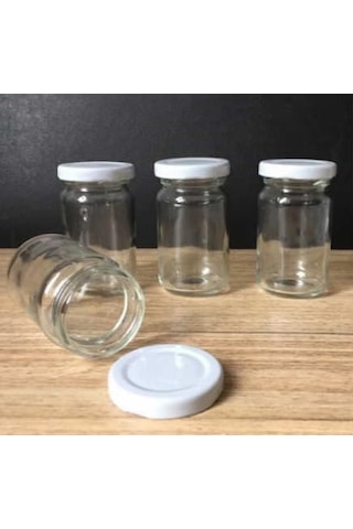 Mobilreyon 20 Adet 105 Cc Cam Kavanoz , Beyaz Kapaklı