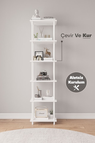 Çevir Kur 45 Cm Beyaz Kitaplık Bd 45 177 29 Cm Beyaz