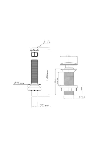 Yapıtaşı Yt650 Seramik Başlık Taşmasız Bas Aç Lavabo Sifonu Beyaz