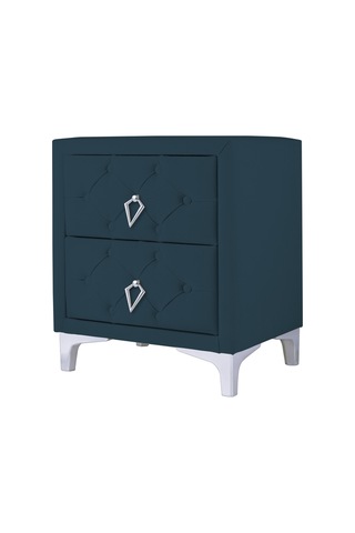 Ruby 2 Çekmeceli Komodin- Silver Model Kapitoneli Yatak Odası Iki Çekmeceli Komodin&şifonyer Modeli Mavi