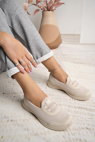 Nesilshoes Nesil Shoes Bsea 575 Bej Memory Foam Kadın Yürüyüş Ayakkabısı