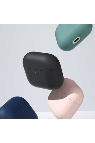 Apple Uyumlu AirPods 3 Kılıf Benks Liquid Silikon PC Kılıf ZORE-270294 Gri