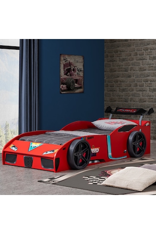 Setaymobilya Speedy Rüzgarlıklı Sandıklı Arabalı Yatak Kırmızı
