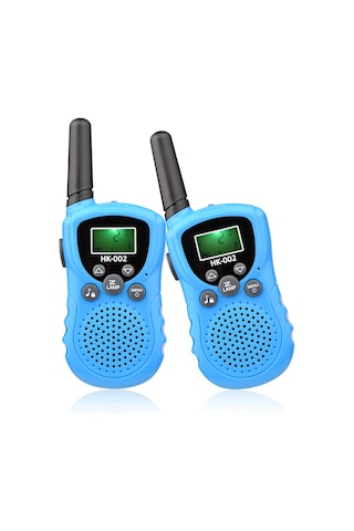 Yaozixa 2'li Mavi Çocuk Walkie Talkie - 3km Uzaklık, 8 Frekans, 99 Kanal, Aydınlatıcı, Düşük Gürültü, Outdoor Oyunlar İçin