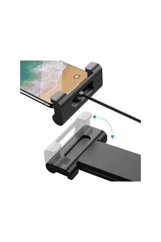 Araç Koltuk Arkası Telefon & Tablet Tutucu 360 Ayarlanabilir 5 14 Apple Uyumlu iPad , Tablet, Nintendo Switch Destekli Siyah