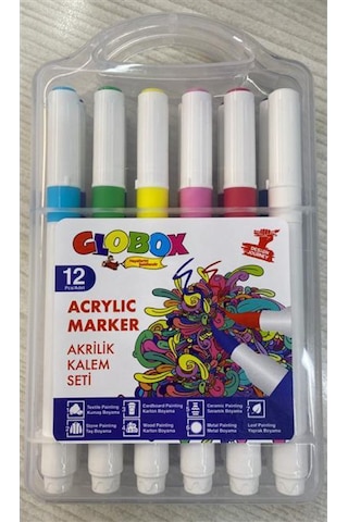 Globox Akrilik Marker Kalem Seti 12 Renk