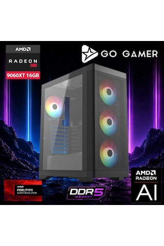 Go Gamer AE581D R7-9700X 16 GB 1 TB SSD RX9060XT 16 GB 27" Free Dos Oem Paket Masaüstü Oyuncu Bilgisayarı