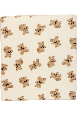 Ayı Desenli Velsoft Battaniye Ekru