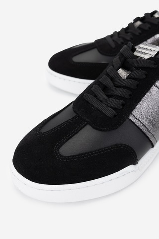Valmenti Kadın Hakiki Deri Sneakers & Spor Ayakkabı 1115 2906 Bn Ayk Y25 Syh Suet/syh Dr/ant Kroko Siyah