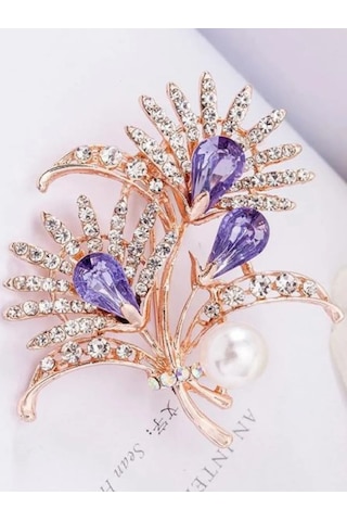 Fashion Jewelry İnci İle Dal Broş 226533247 Altın Rengi