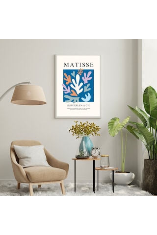 Mavinin Büyüsü Matisse Duvar Tablosu Çerçeveli 2'li Set Siyah Renk 21 X 30 Boyut/ebat