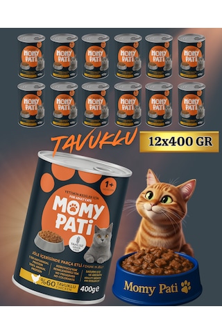 Tavuklu Konserve Kedi Maması 400 Gr X 12 Adet Yetişkin Kediler İçin
