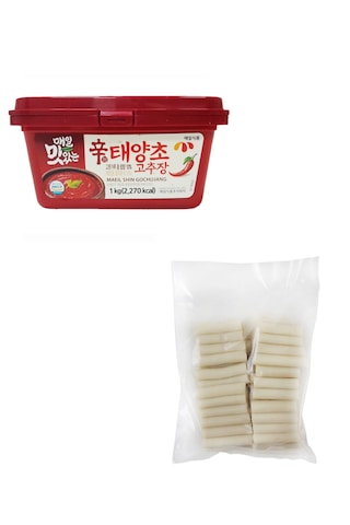Sanskore Tteokbokki Kore Pirinç Keki 1 KG + Gochujang 1 KG