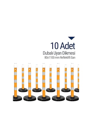 İleri Trafik Dubalı Uyarı Dikmesi 534230907 80 x 1100 MM Reflektifli 10'lu Set