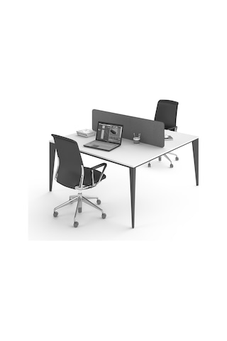 Uzay Ofis Lotus Çoklu Çalışma Masası - Beyaz - Antrasit - 140 Cm Renksiz