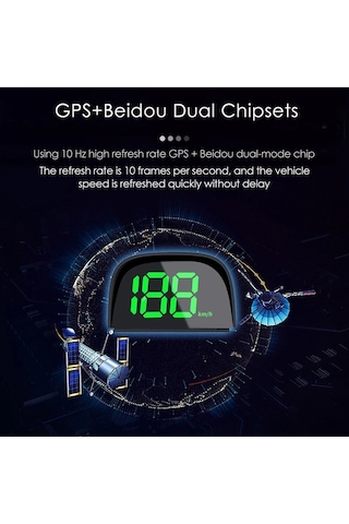 Novahub Araba Hud Gps Hız Göstergesi - Beyaz, Mph/kmh, Usb, Gerçek Zamanlı, Optik Sürüş Yardımcısı