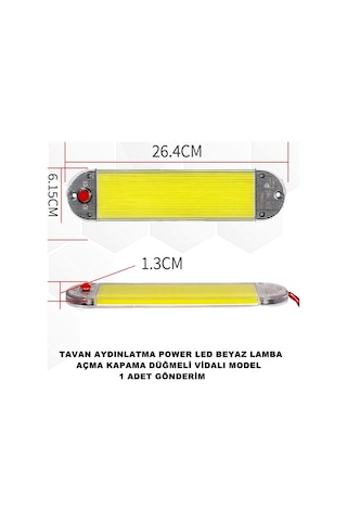 Araç Tavan Aydınlatma Power Beyaz Led Lamba Vidalı Model 1 Adet