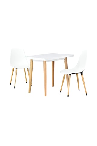Vilinze Eames Sandalye Avanos Ahşap Mdf Mutfak Masası Takımı - 60x90 Cm Beyaz