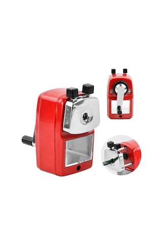 Mas 6732 Masa Tipi Büyük Kollu Kalemtraş - Kırmızı