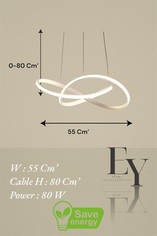 Ey Shop Beyaz Karçiçeği Model 3 Renk Led Beyaz&sarı&günış. Avize Beyaz