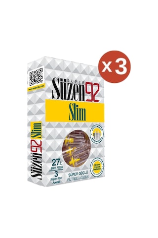Süzen92 Sigara Ağızlığı Filtresi Slim 3'lü Set