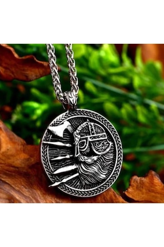 Çift Taraflı Kullanım Paslanmaz Çelik Viking Kolye