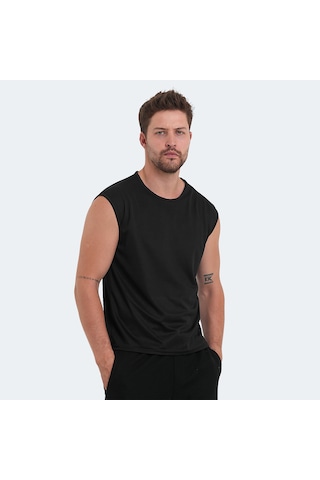 Slazenger VASKA I Erkek Kolsuz Siyah Tişört