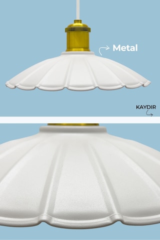 Metal Alven Beyaz Avize, Sarkıt Beyaz