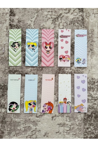Powerpuff Girls Tasarım 10 Adet Kitap Ayraç Seti Pytkayrac136