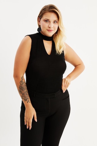 Myline Yaka Detay Buzzy Bluz-Siyah