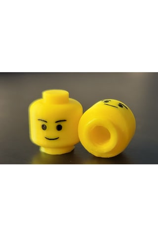 Lego Brick Head Sarı Gülen Yüzlü Blok Oyuncak Kafa Tasarımlı 4 Adet Oto Sibop Kapağı