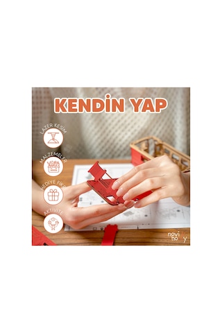 Ahşap Japon Gülü 3d Puzzle Ahşap Minyatür Maket Kiti Dıy Kendin Yap