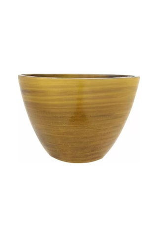 Cresta Seramik Oval Koyu Sarı Saksı 45 20 35cm